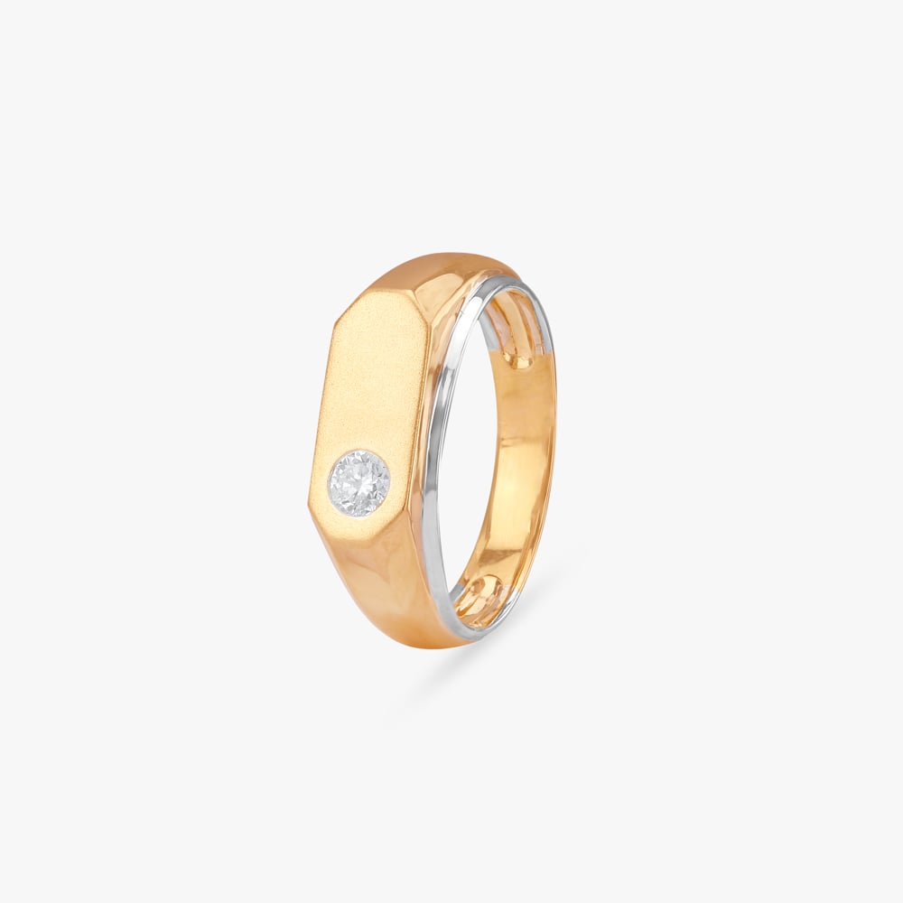 Sleek Contour Diamond Ring for Men,,hi-res image number null