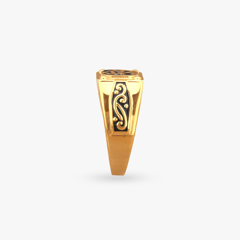 Noir Crest Gold Ring for Men,,hi-res image number null