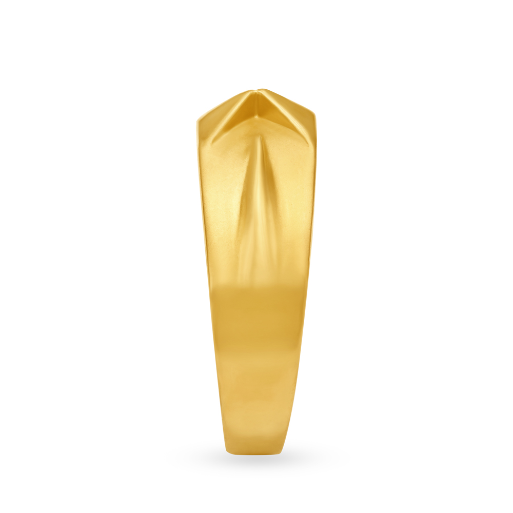 Suave 22 Karat Yellow Gold Ridged Finger Ring,,hi-res image number null