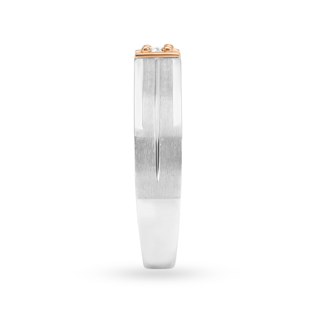 Lavish 950 Pure Platinum And Rose Gold And Diamond Finger Ring,,hi-res image number null