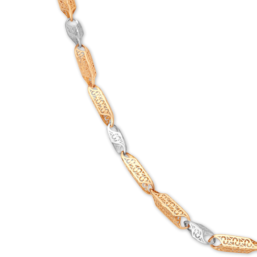 Stylishly Carved Dual Tone Gold Chain For Men,,hi-res image number null