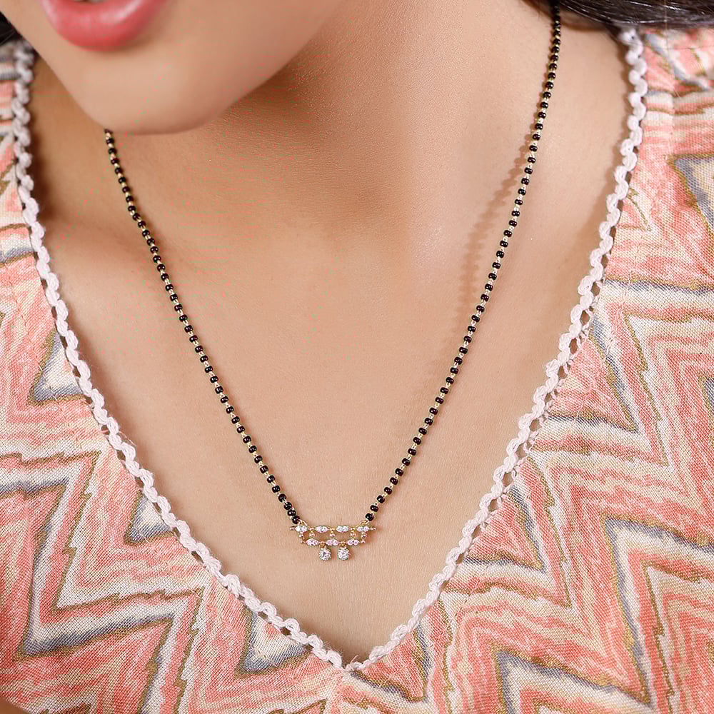 14KT Breath-taking Diamond Mangalsutra,,hi-res image number null