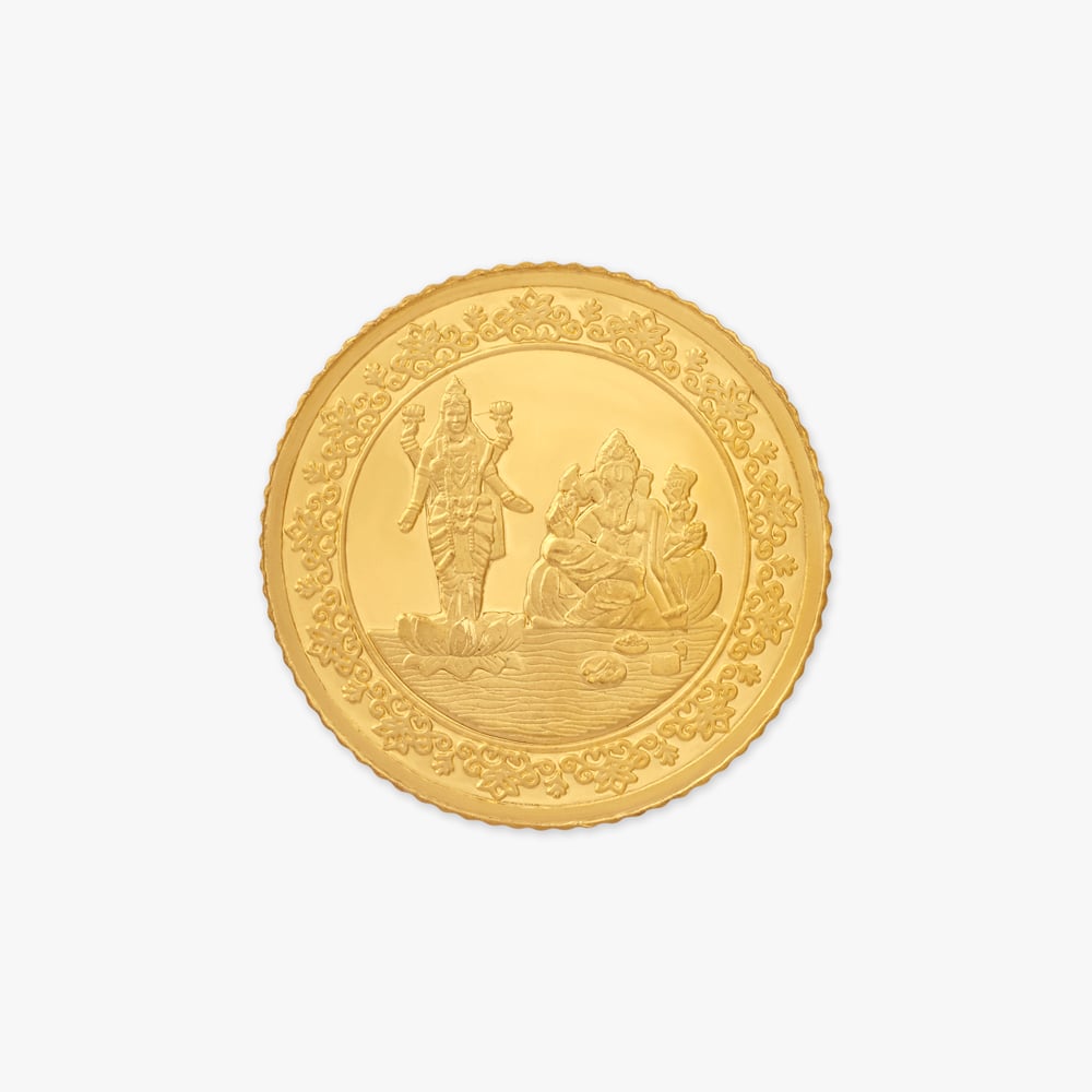 

5 gram 24 Karat Gold Coin with Ganesha-Lakshmi Motif