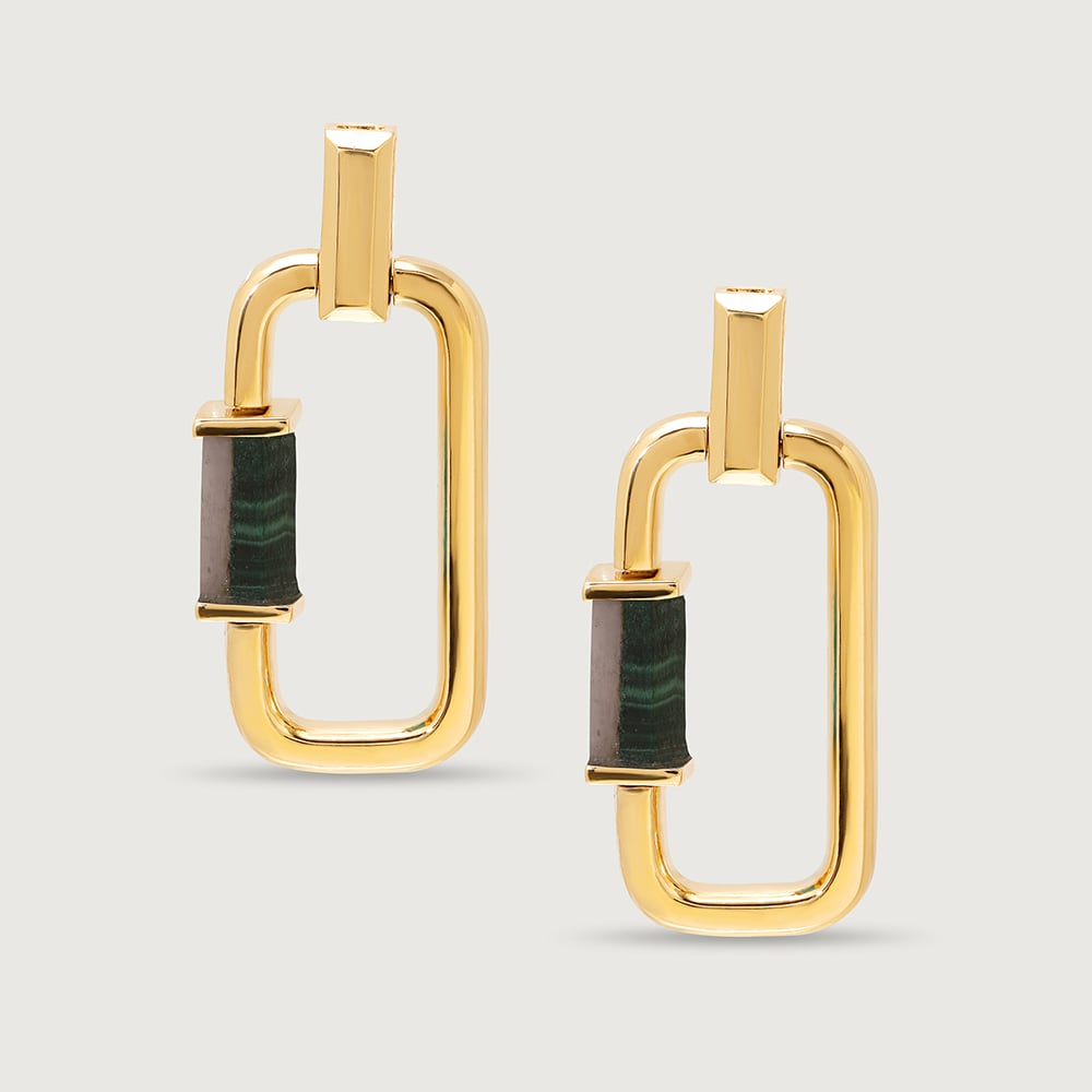 Dynamic Switch Malachite to Opal 18KT Drop Earring,,hi-res image number null