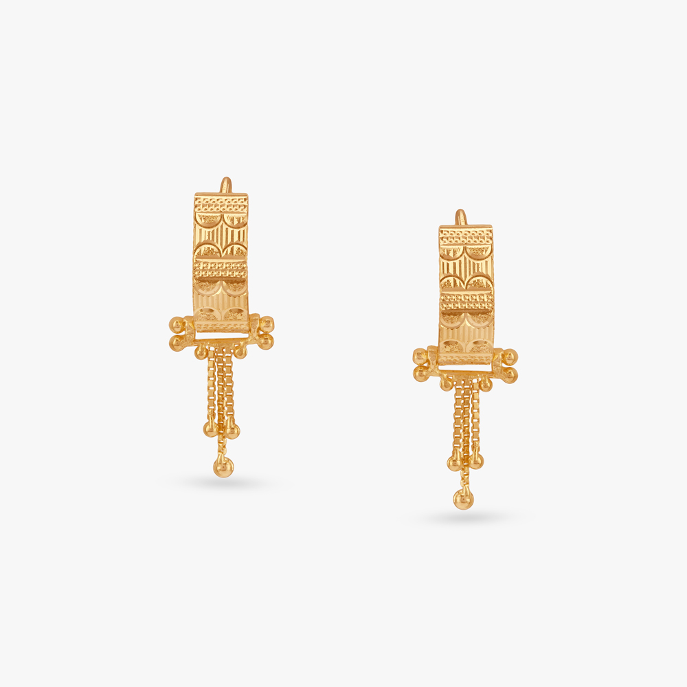 Regal Tapestry Gold Hoop Earrings,,hi-res image number null