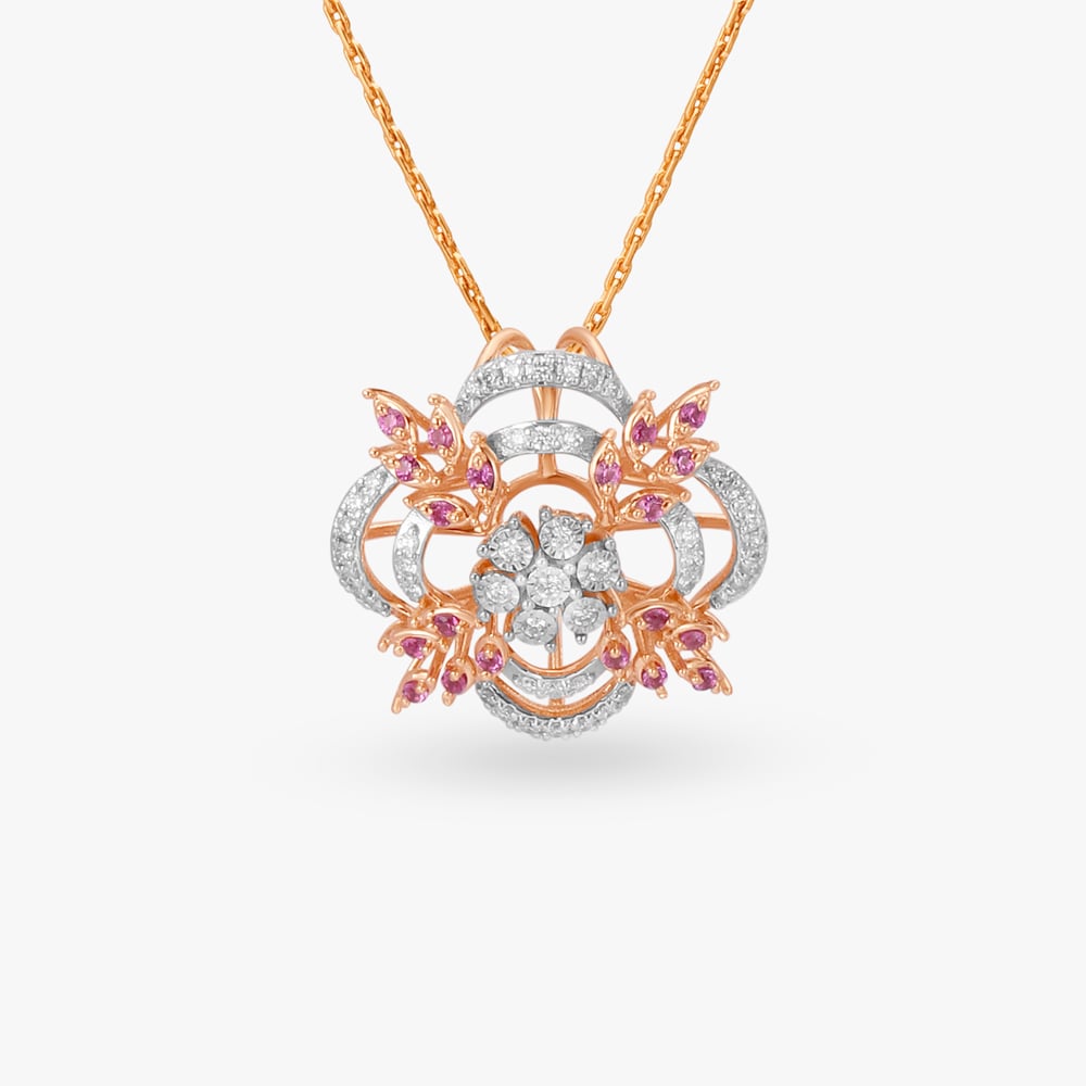 Floral Splendour Diamond Pendant,,hi-res image number null