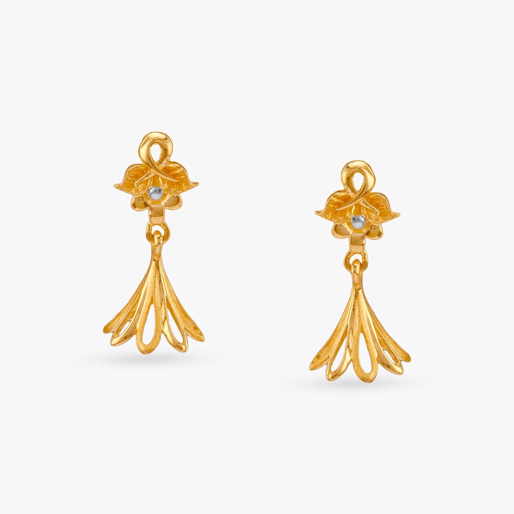 

Lustrous Lily Gold Jhumka Earrings