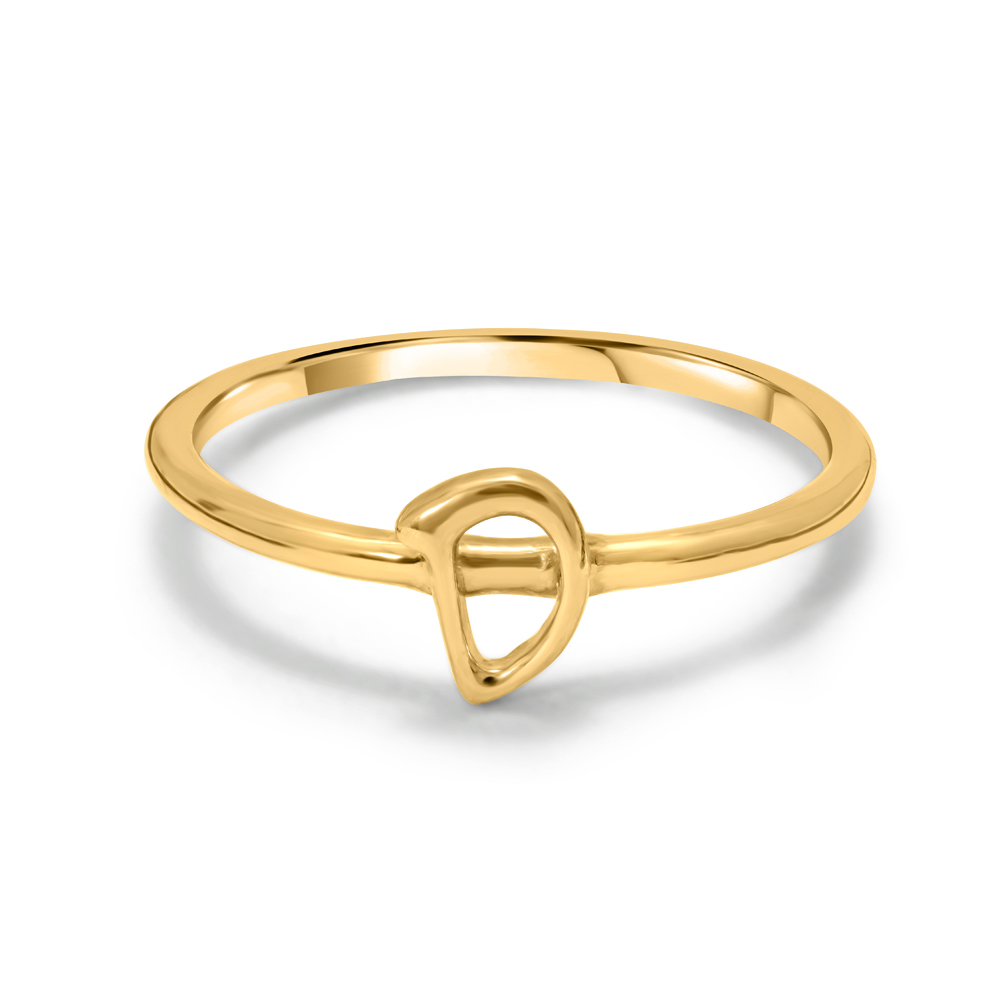 Letter D 14KT Yellow Gold Initial Ring,,hi-res image number null