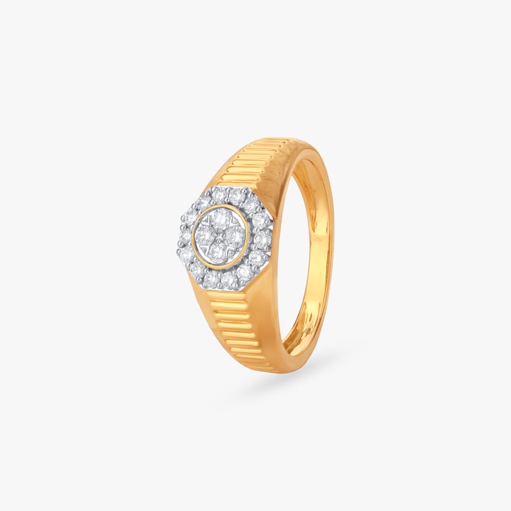 Refined Octagon Diamond Finger Ring for Men,,hi-res image number null