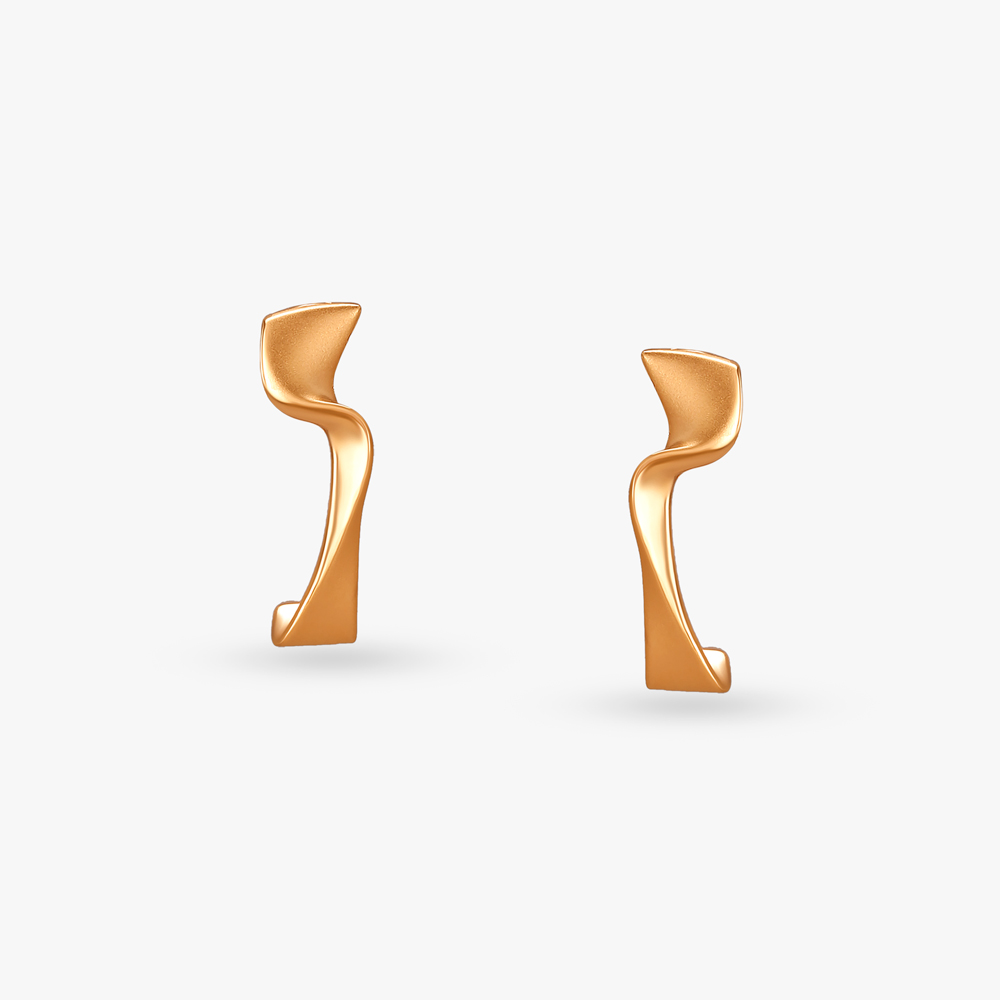 Sculptural Flow Gold Stud Earrings,,hi-res image number null