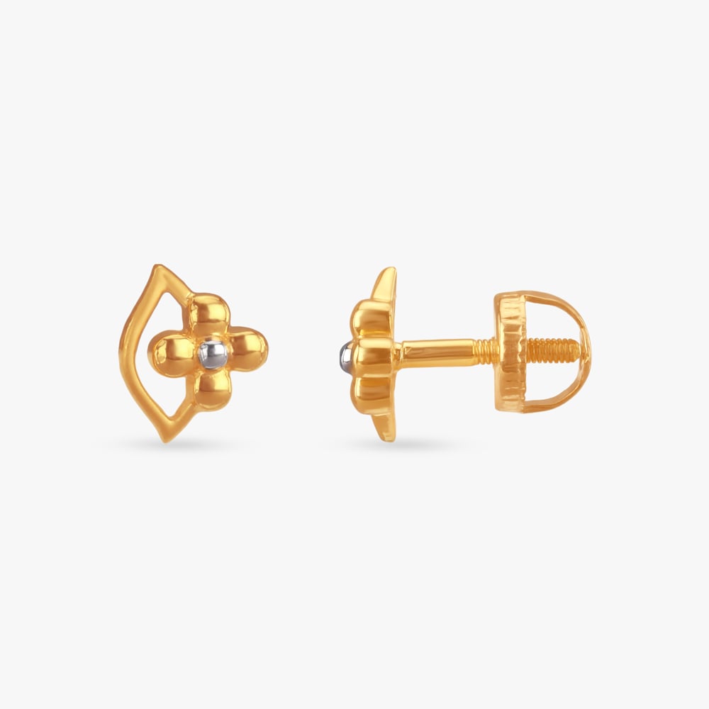 Cute Daisy Gold Stud Earrings for Kids,,hi-res image number null