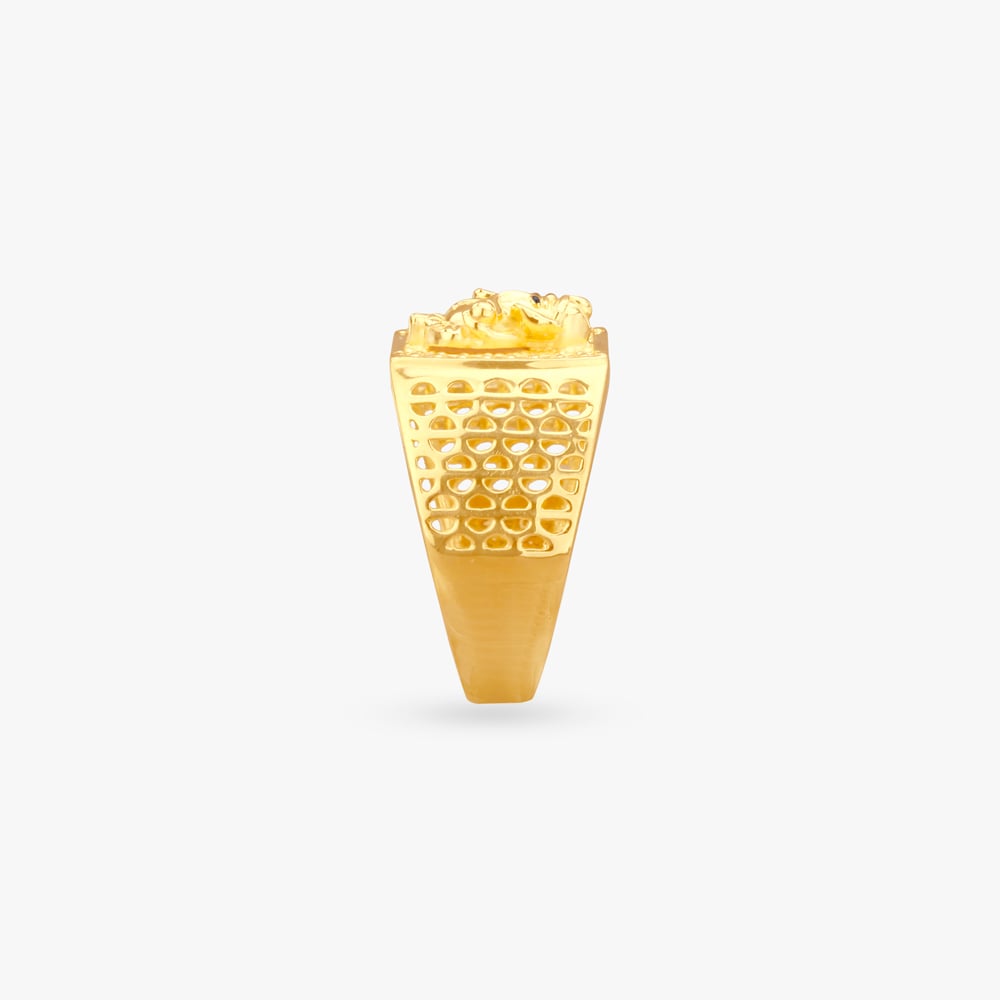 Ganesha Heritage Gold Ring for Men,,hi-res image number null