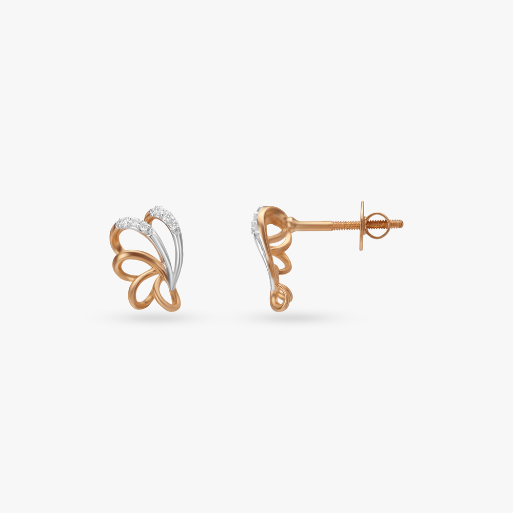Soft Swirl Diamond Stud Earrings,,hi-res image number null