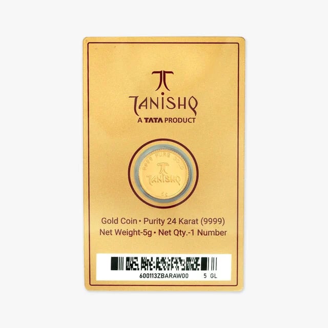 5 gram 24 Karat Gold Coin with Ganesha-Lakshmi Motif,,hi-res image number null
