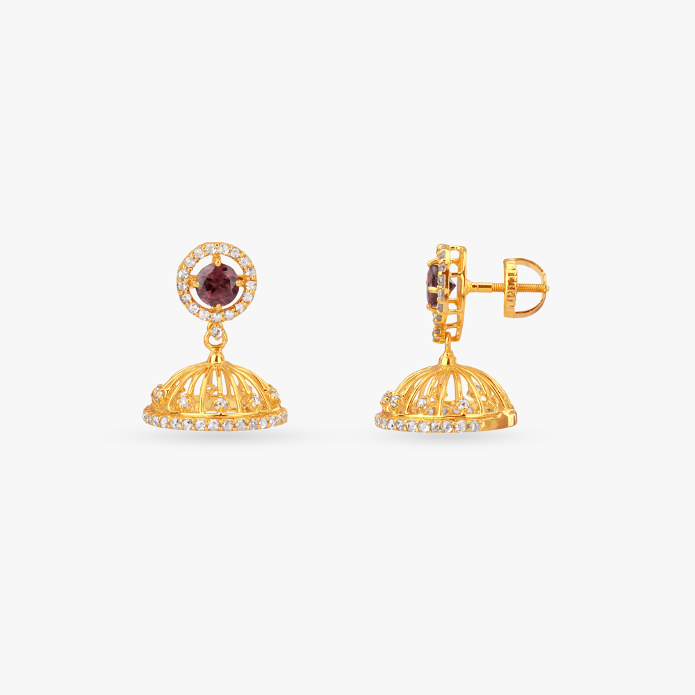 Halo Dome Jhumkas,,hi-res image number null