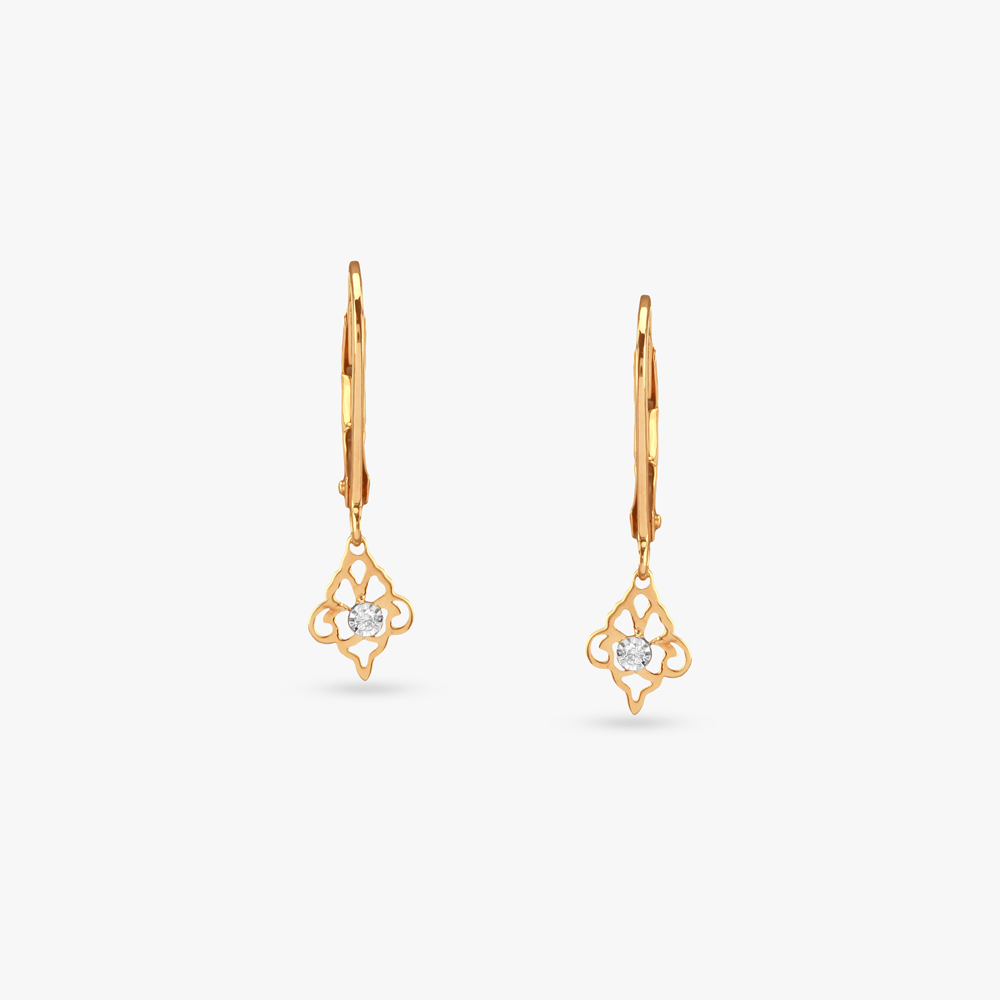 Charmed Elegance Diamond Hoop Earrings for Kids,,hi-res image number null