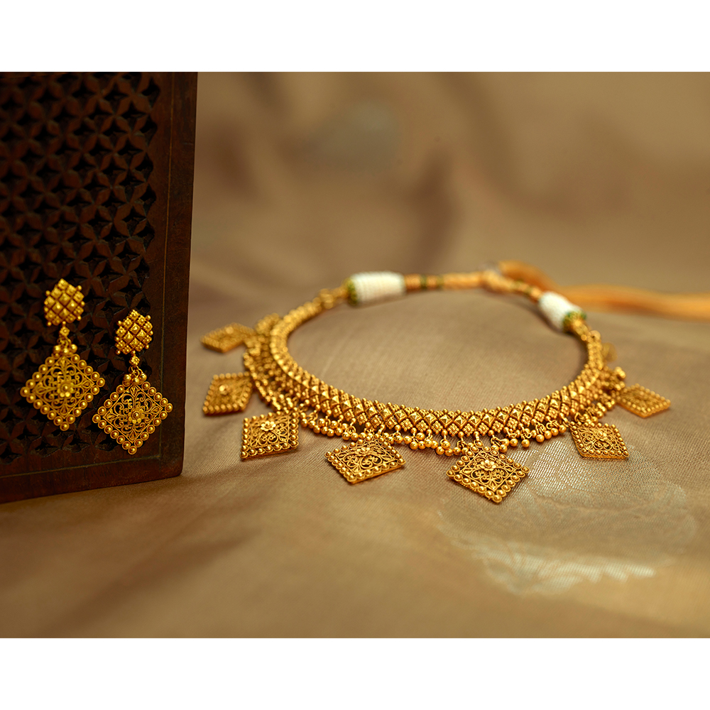 Gold Plated South Indian Designer Mango Necklace Online|Kollam Supreme