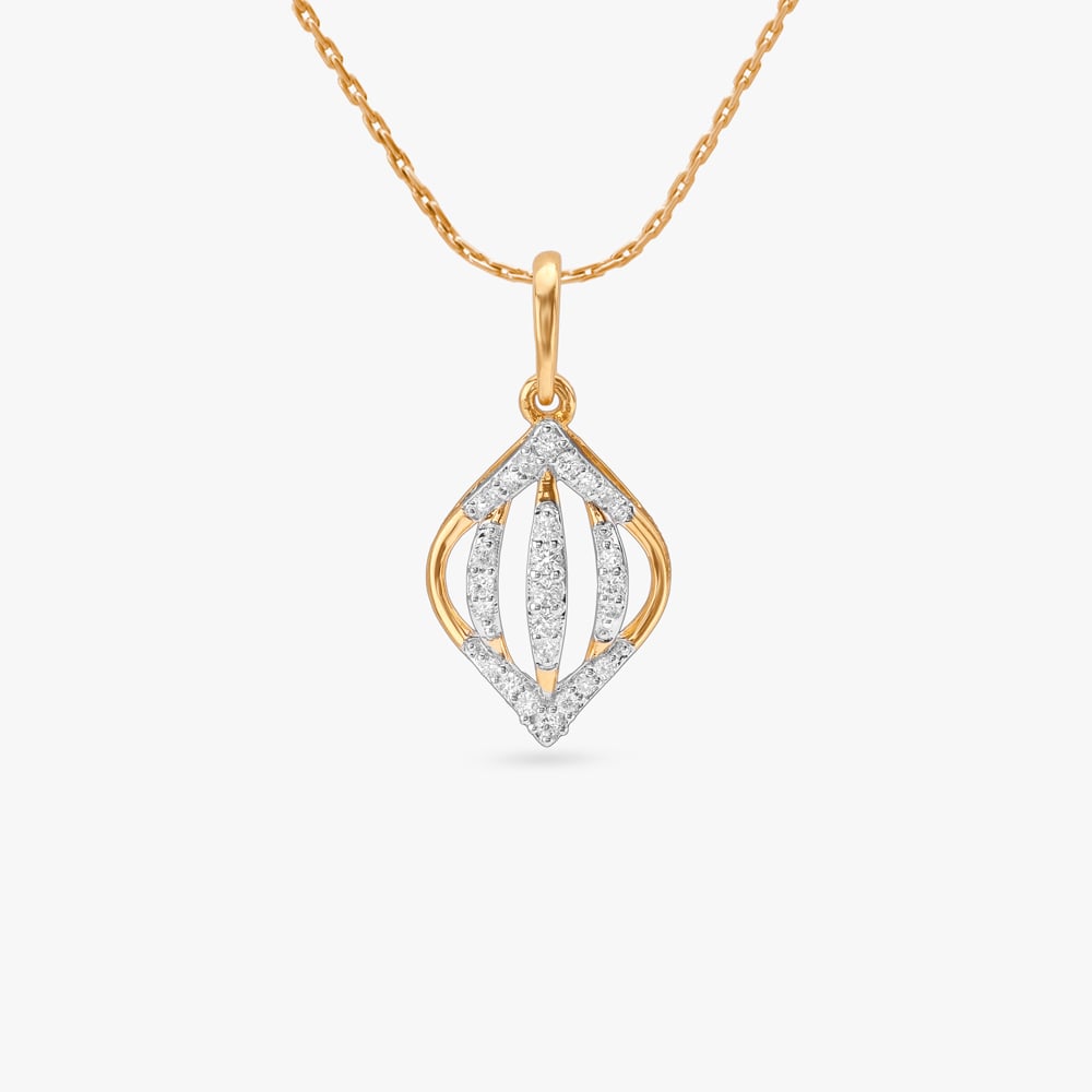 Gilded Prism Diamond Pendant and Earrings Set,,hi-res image number null