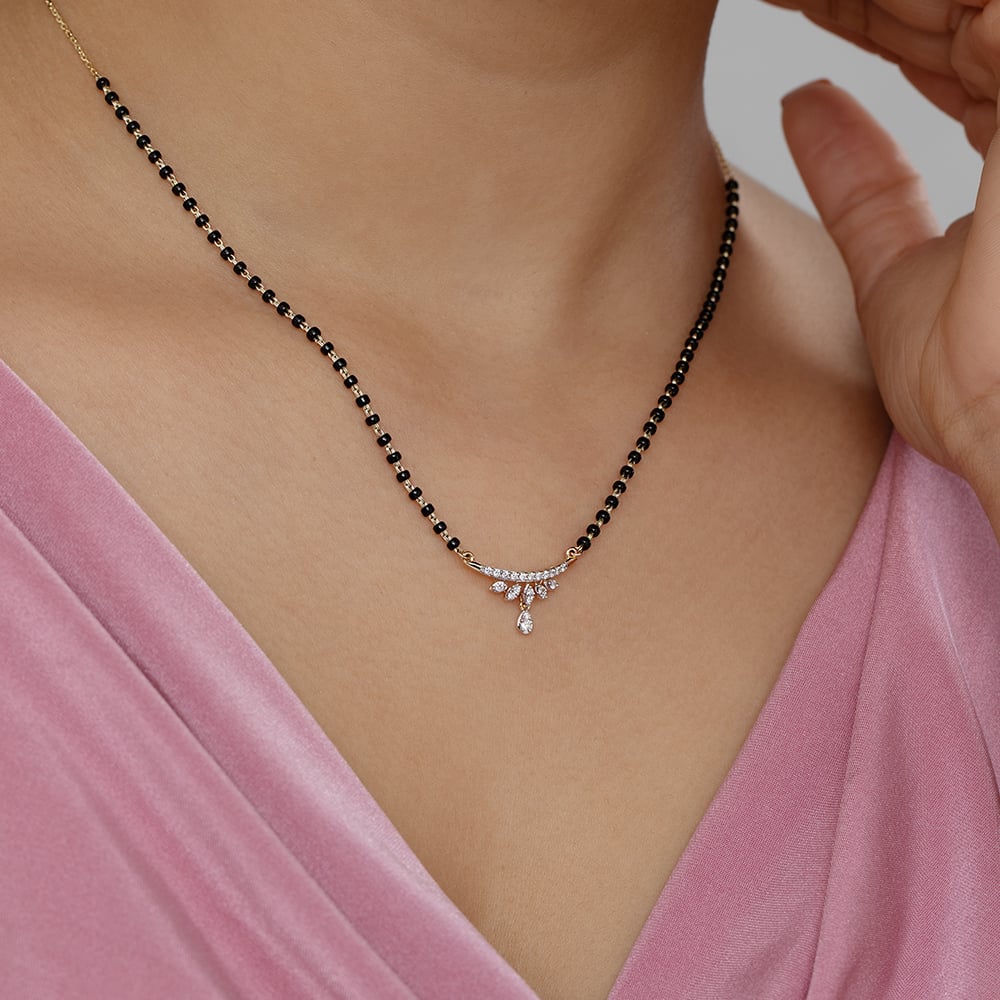 Dewdrop Elegance Gold and Diamond Mangalsutra,,hi-res image number null