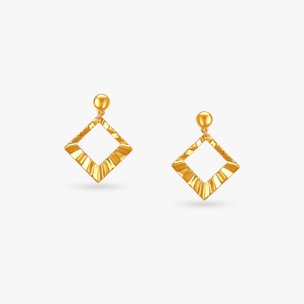 Edge Play Gold Drop Earrings,,hi-res image number null