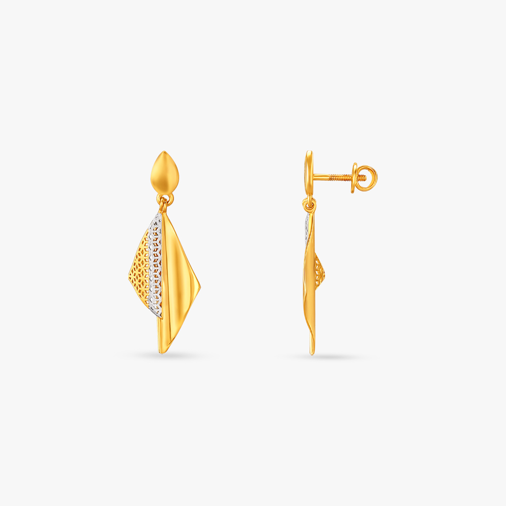 Facet Flow Gold Drop Earrings,,hi-res image number null