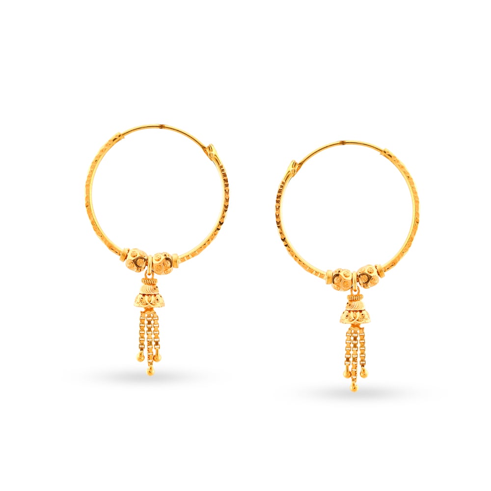 Traditional Gleaming Gold Hoop Earrings