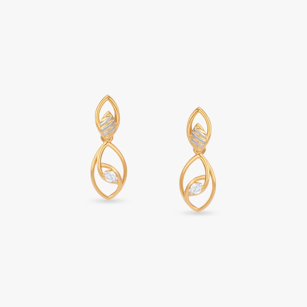 

Twin Leaf Diamond Drop Earrings