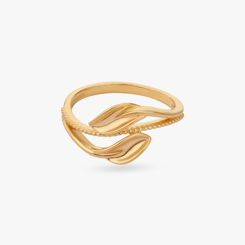 Intertwined Leaves Gold Ring,,hi-res image number null