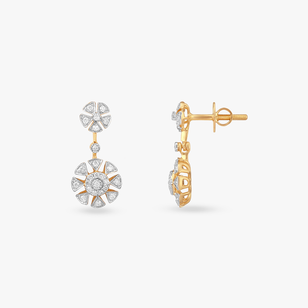 Dazzling Bloom Diamond Drop Earrings,,hi-res image number null