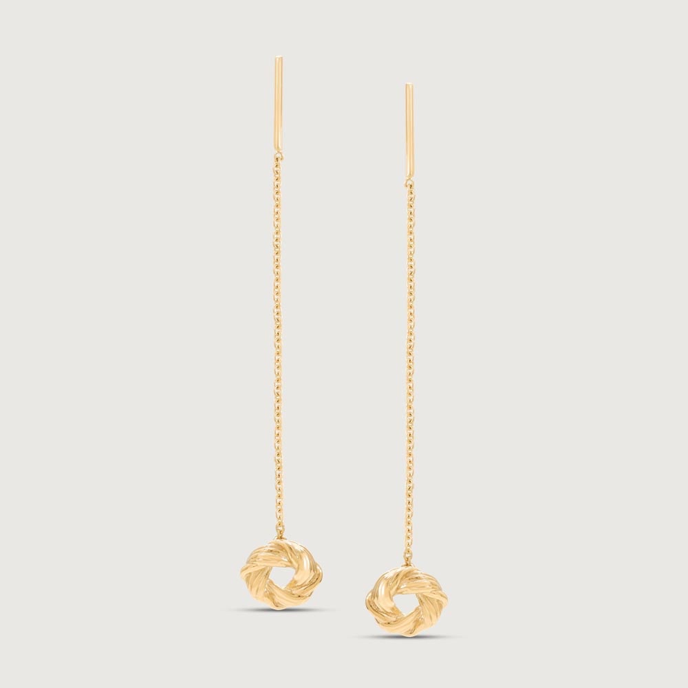 Twisted Charm Gold Sui Dhaga Earrings,,hi-res image number null