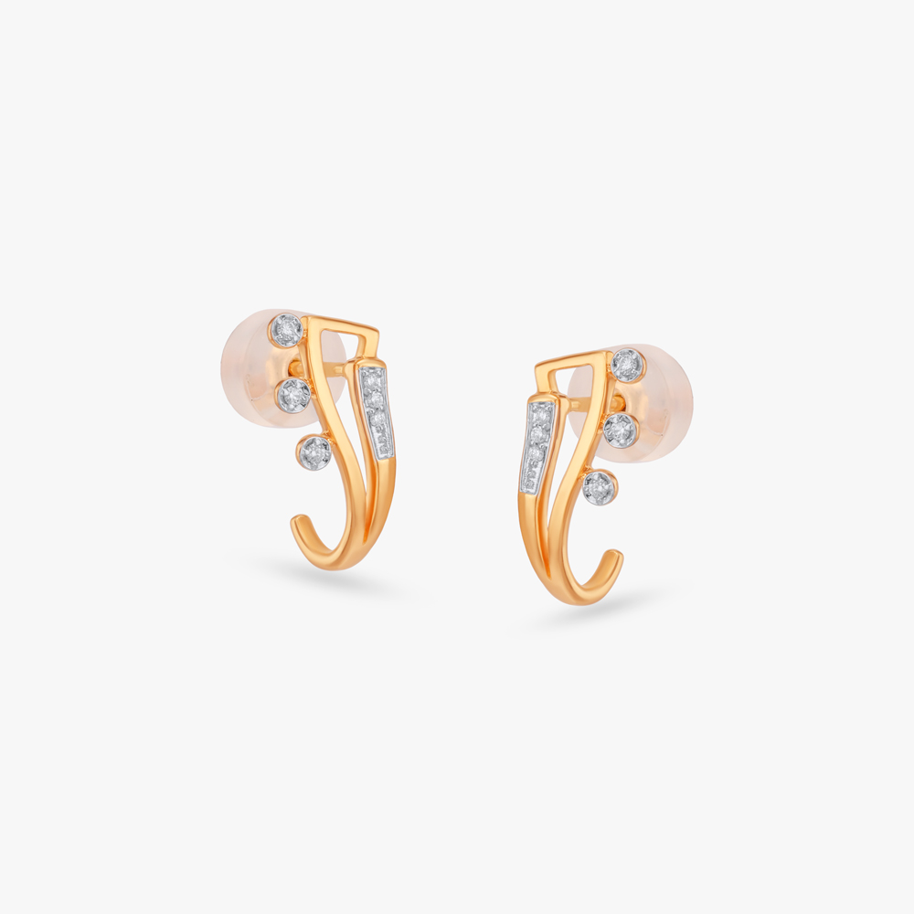 Linear Spark Diamond Hoop Earrings,,hi-res image number null