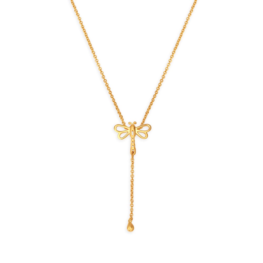 Cute Fly Shaped Gold Pendant with Chain For Kids,,hi-res image number null