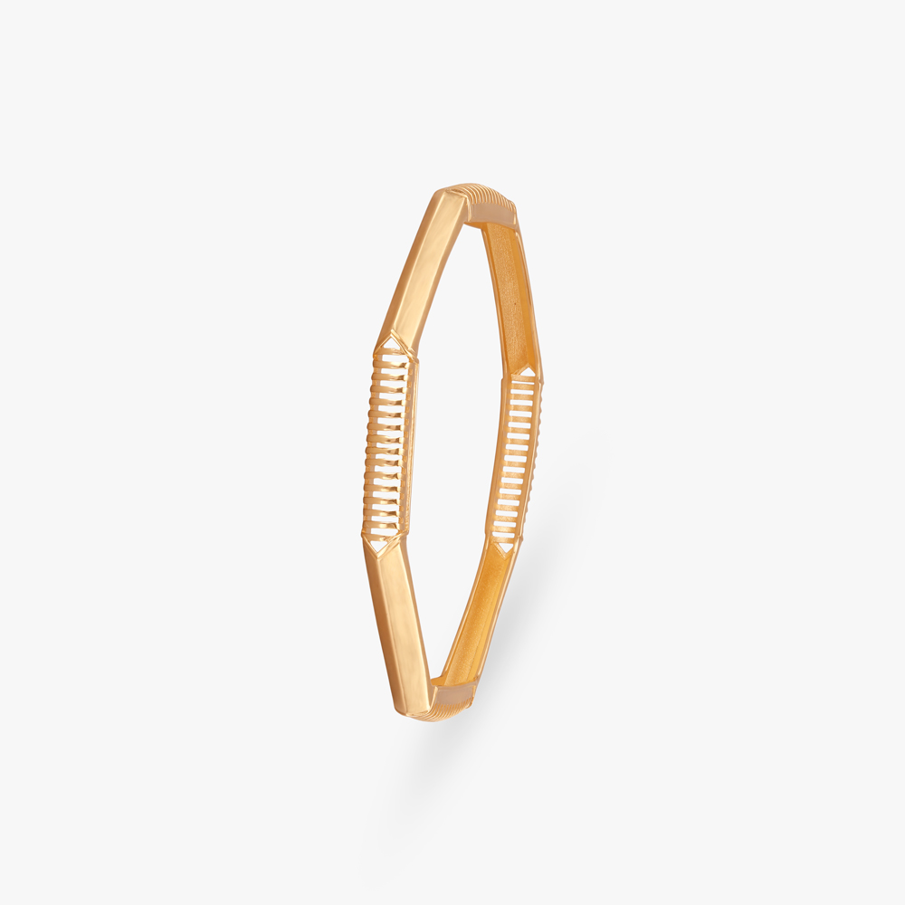 Hexagonal Glow Gold Bangles,,hi-res image number null