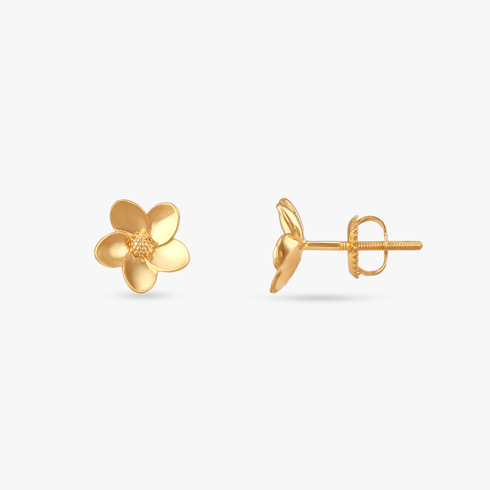 

Polished Bloom Gold Stud Earrings