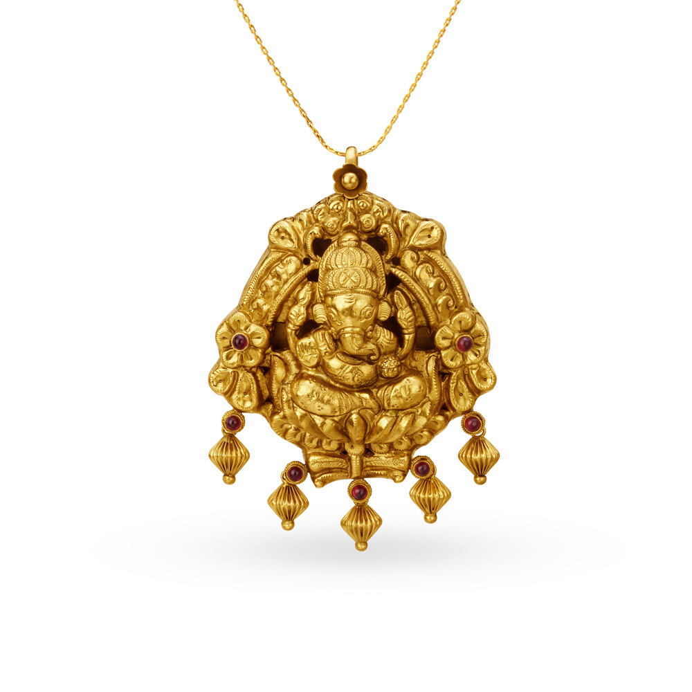 Majestic Ganesha Gold Pendant