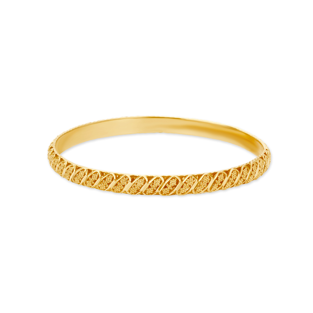 Beguiling 22 Karat Yellow Gold Beaded Bangle,,hi-res image number null