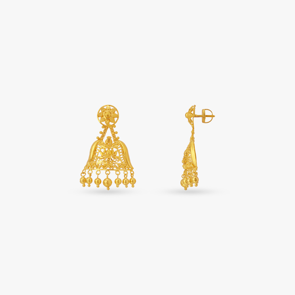 Hexagonal Bloom Gold Necklace Set,,hi-res image number null