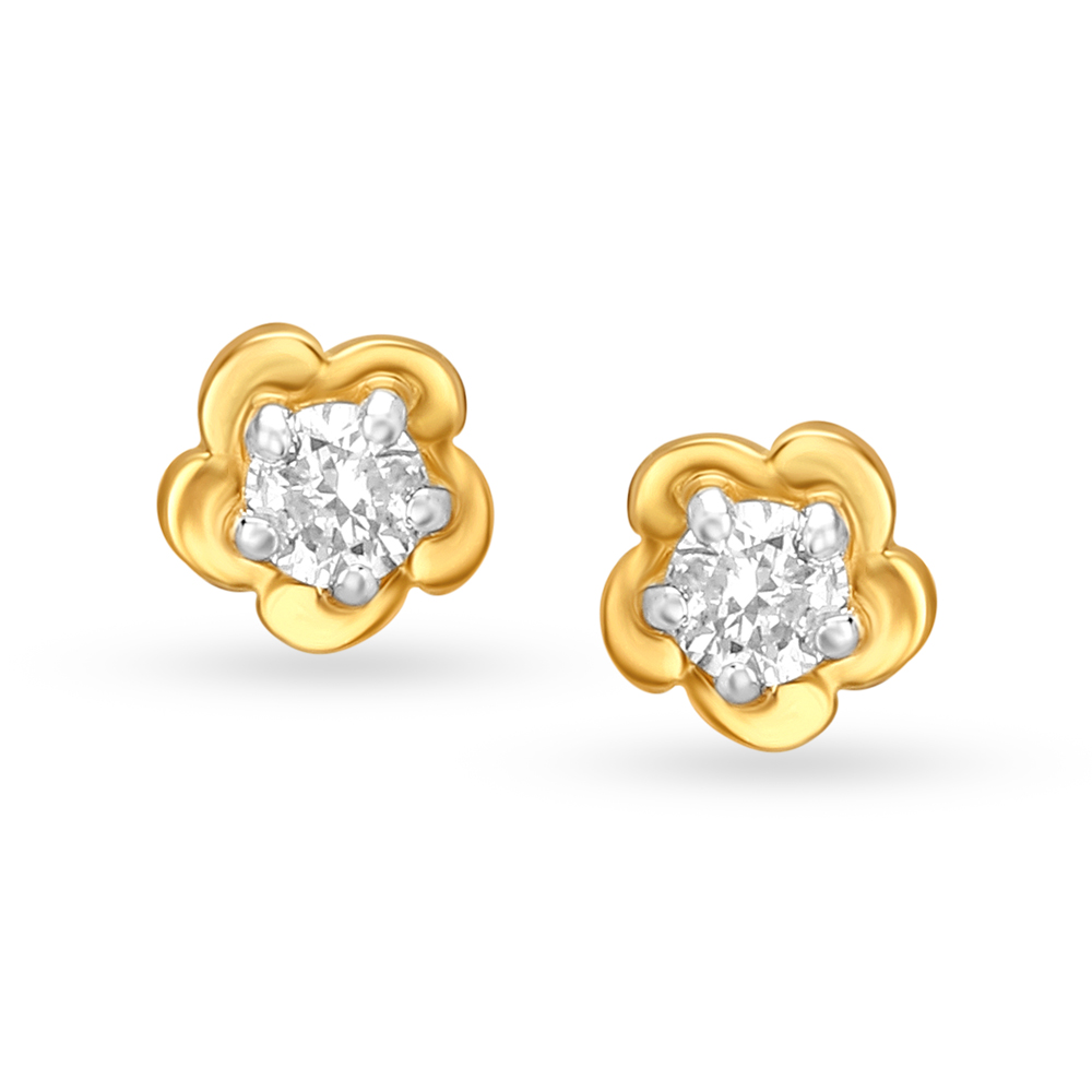 Flamboyant Floral Diamond Stud Earrings,,hi-res image number null