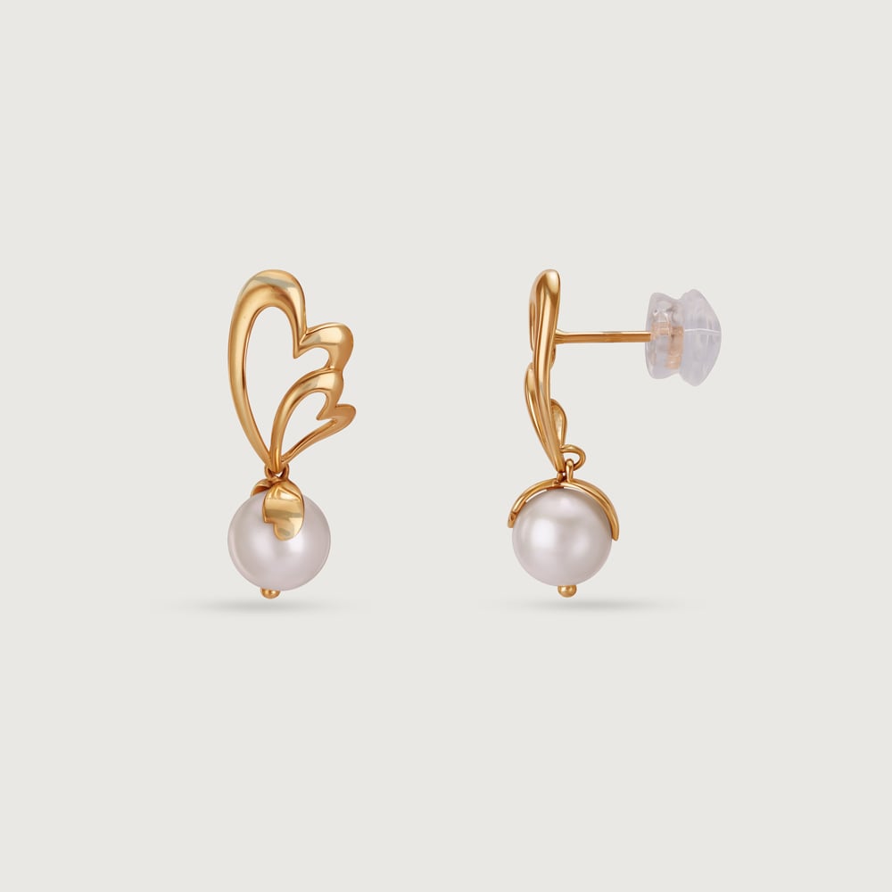 Love Sparks Pearl & Gold Drop Earrings,,hi-res image number null