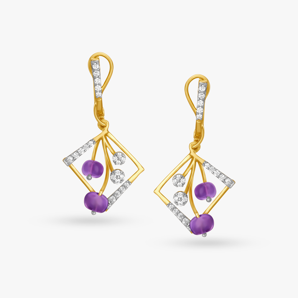 Picture Purple Hoop Earrings,,hi-res image number null