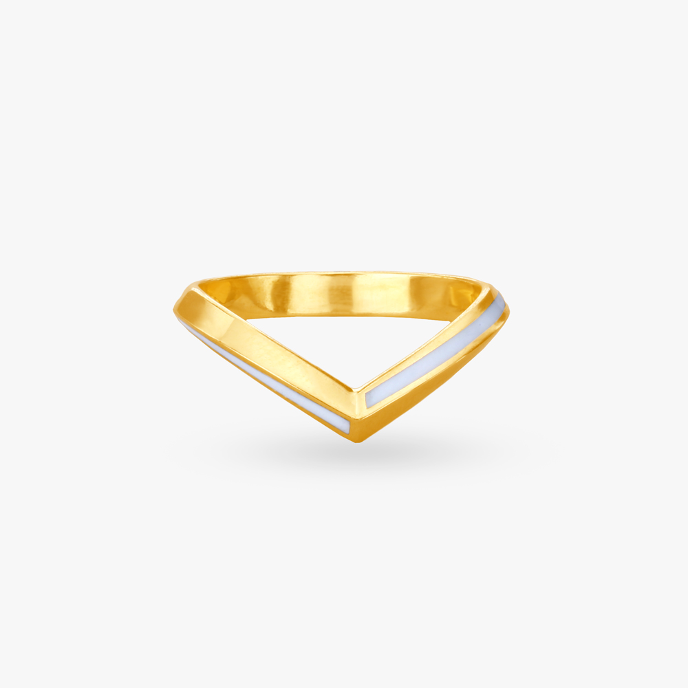 V-Shape Modern Gold Finger Ring,,hi-res image number null