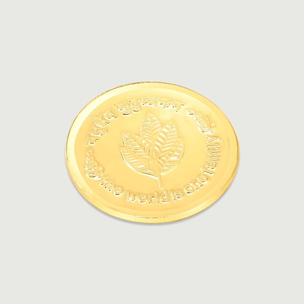 1 GM 24 Karat Traditional Mango Leaf Gold Coin,,hi-res image number null