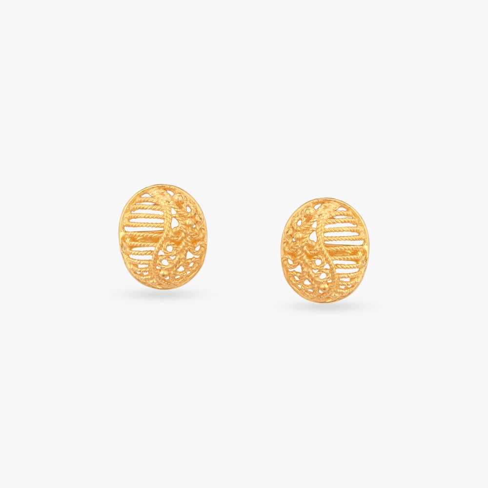 

Sunshine Circle Gold Stud Earrings For Kids