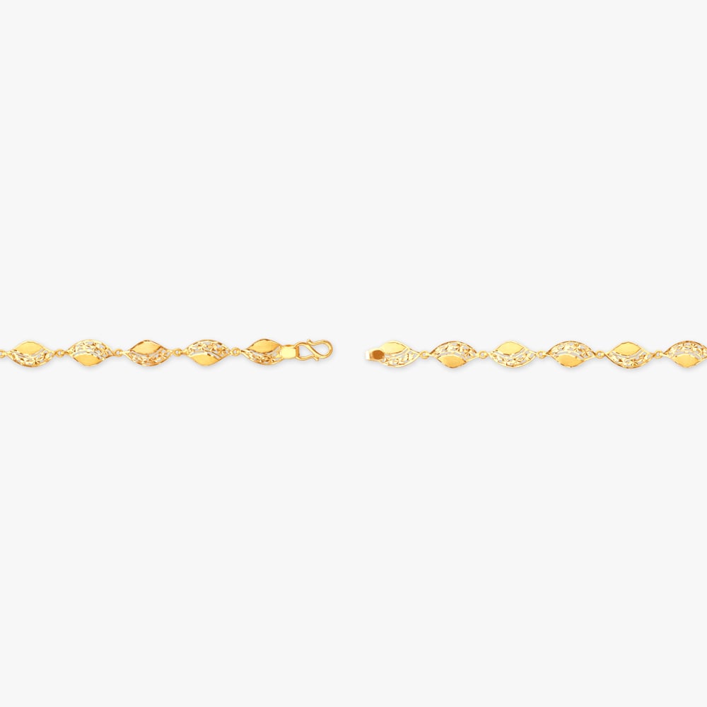 Woven Leaf Gold Bracelet,,hi-res image number null