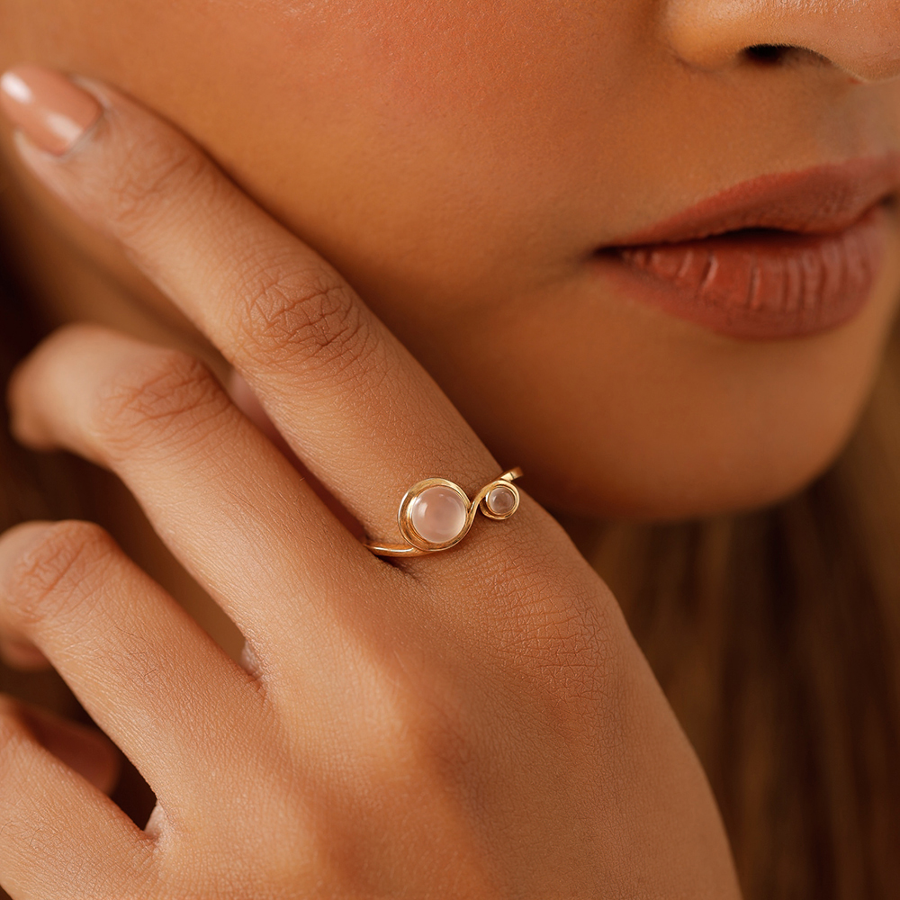 Dreamy Orbit Moon Stone Ring,,hi-res image number null