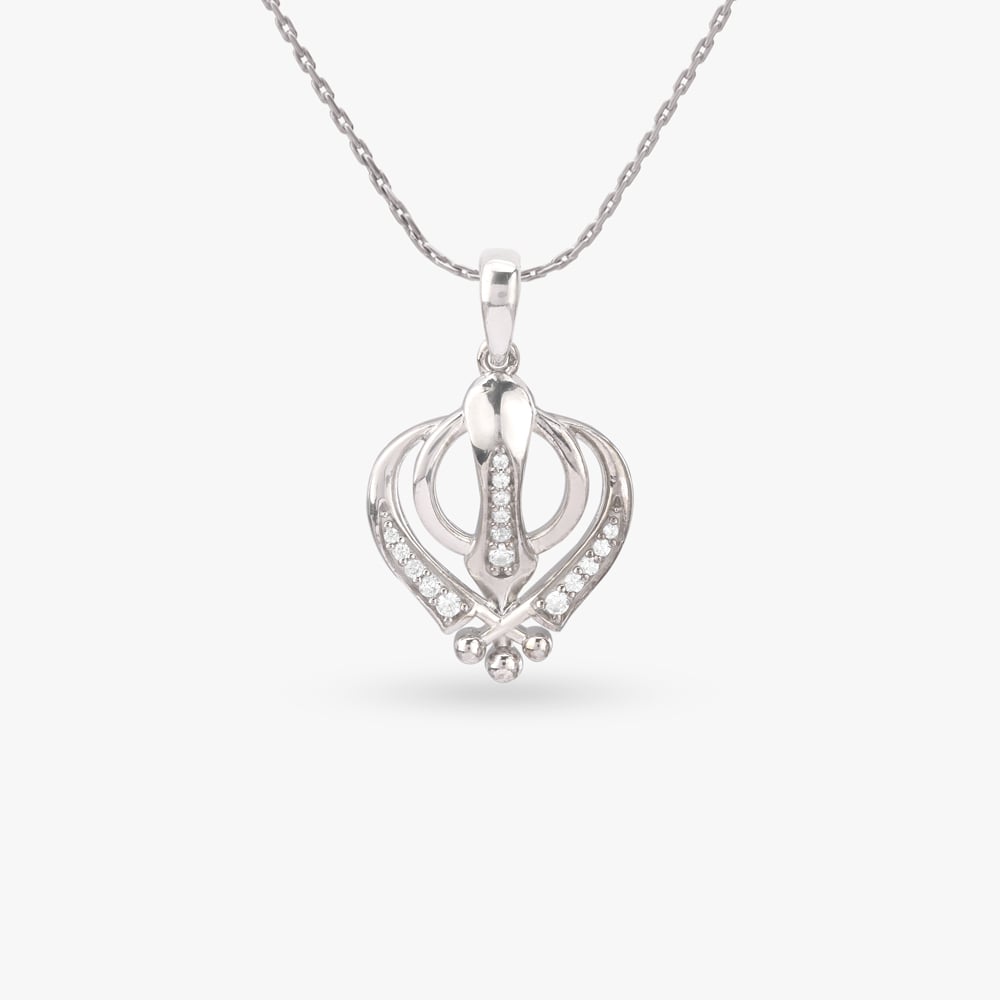 Radiant Khanda Silver Pendant,,hi-res image number null