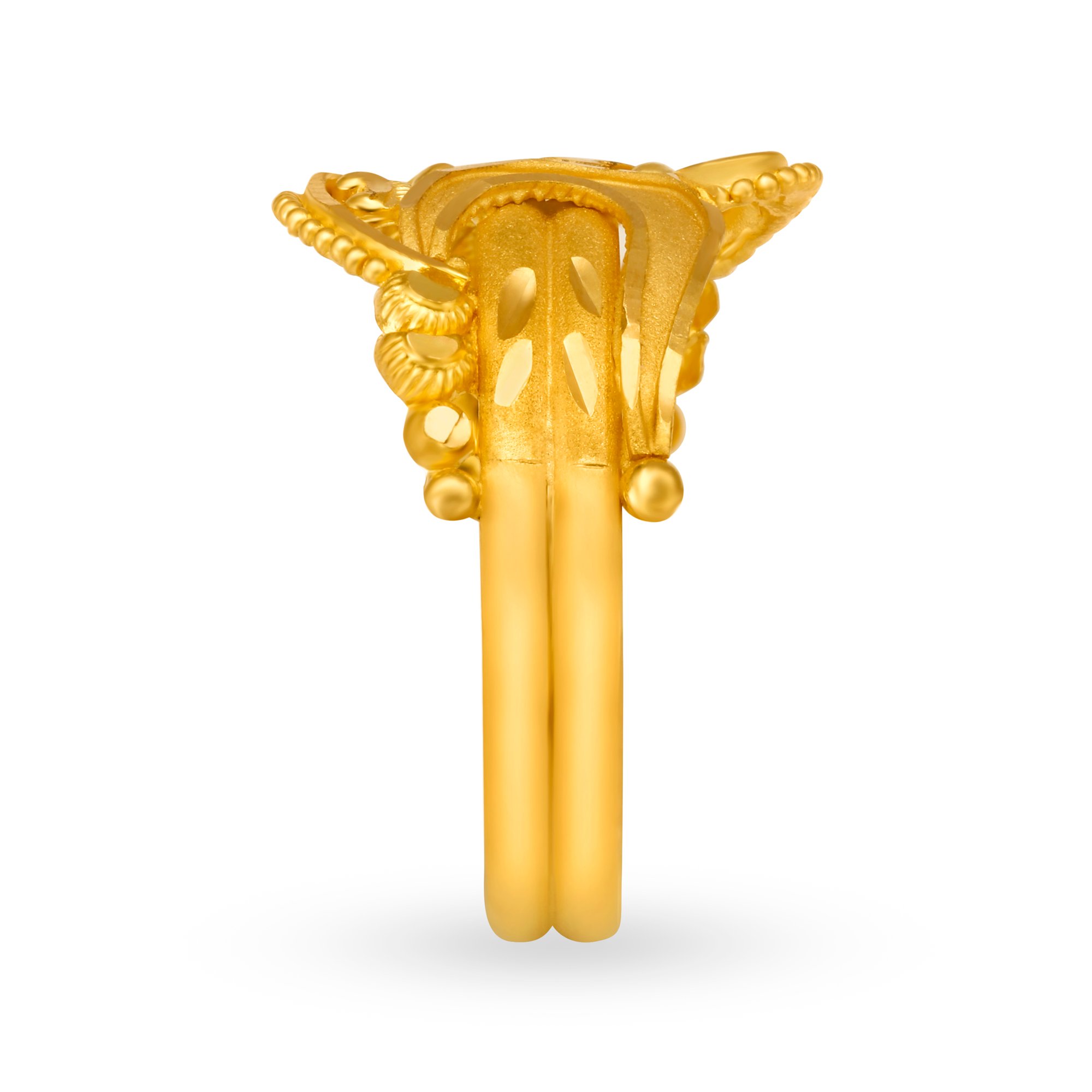 Paisley motifs carved gold finger ring,,hi-res image number null