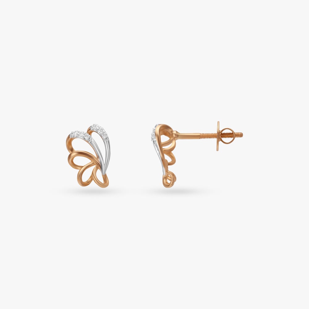 Soft Swirl Diamond Stud Earrings,,hi-res image number null