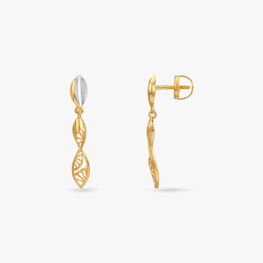 Aurora Spiral Gold Drop Earrings,,hi-res image number null
