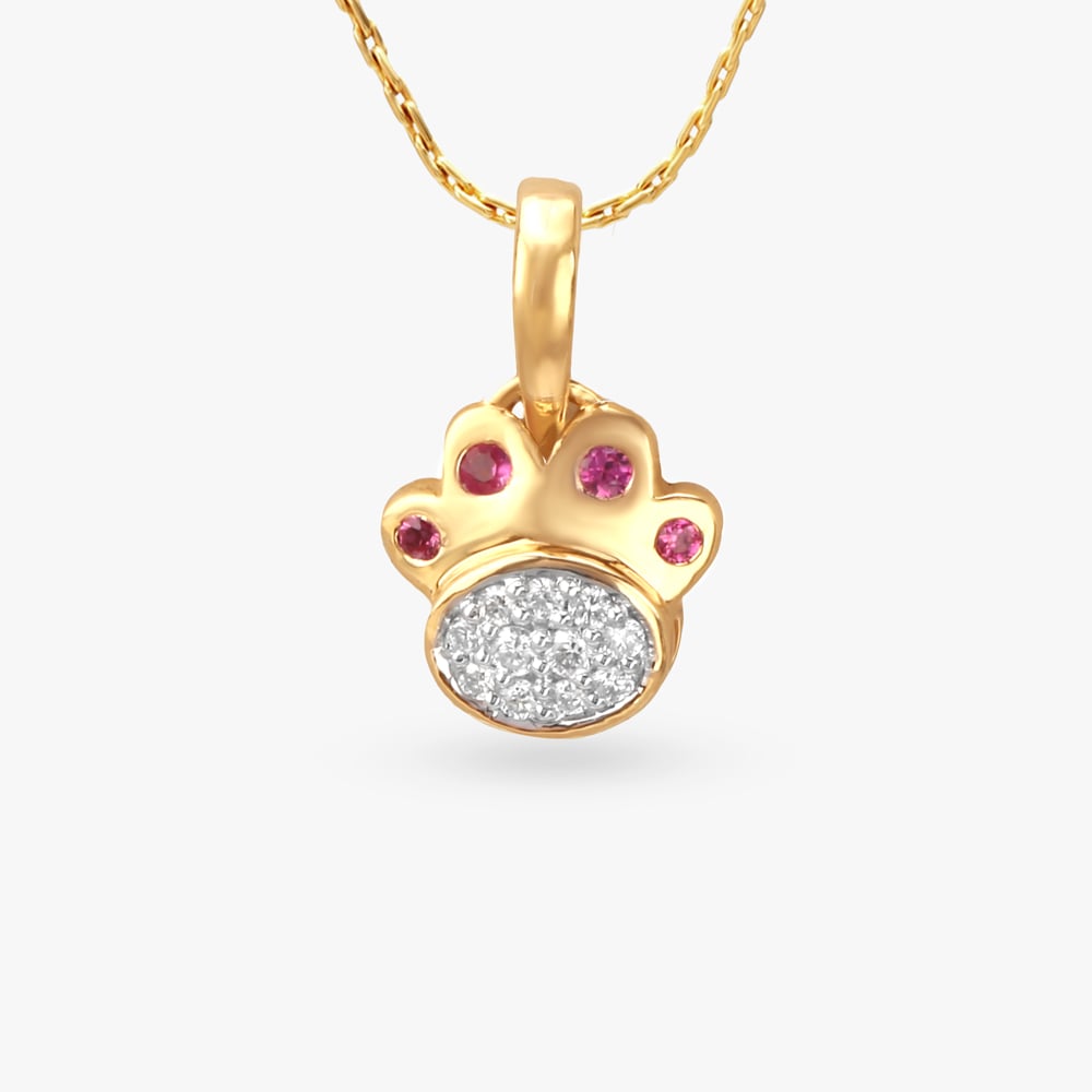 Playful Paws Diamond Pendant and Earrings set.,,hi-res image number null